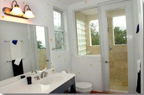 USVI St John rental villa Arco Iris Shooting Star bathroom