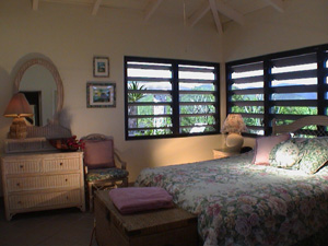 St John USVI Vacation Rental Soft Winds master bedroom with queen bed