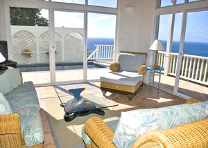 Sea Turtle Villa on St John has stunning ocean  views from the floor to ceiling windows in the living area